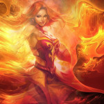 женщина огонь