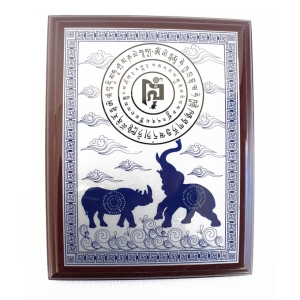 синий слон с носорогом картина