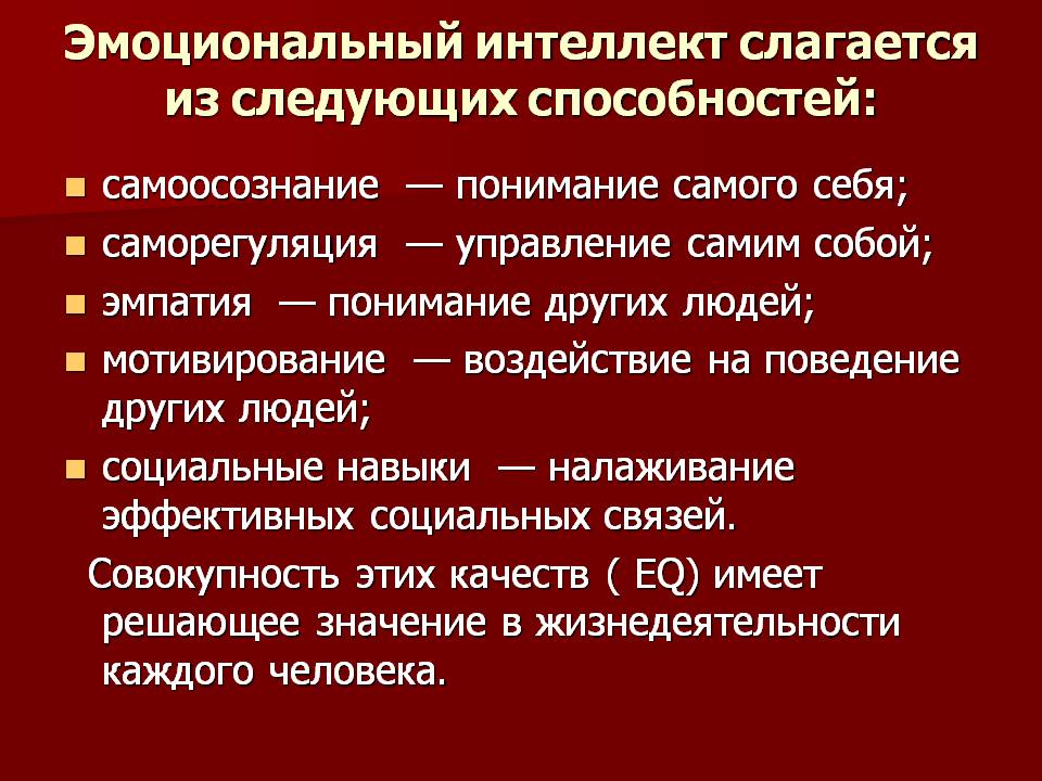 Эмоциональный интеллект руководителя презентация